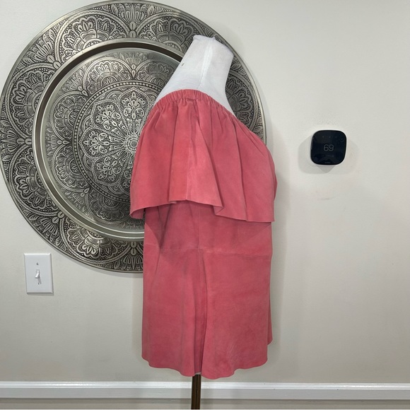 AS by DF Pink Leather Strapless Top Size : Medium - Picture 4 of 10